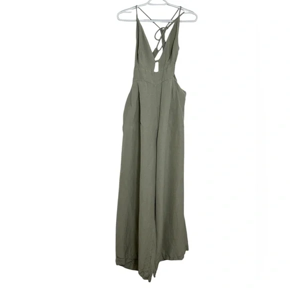 Free People Emma Linen Jumpsuit Alfalfa Size Large - Picture 8 of 16